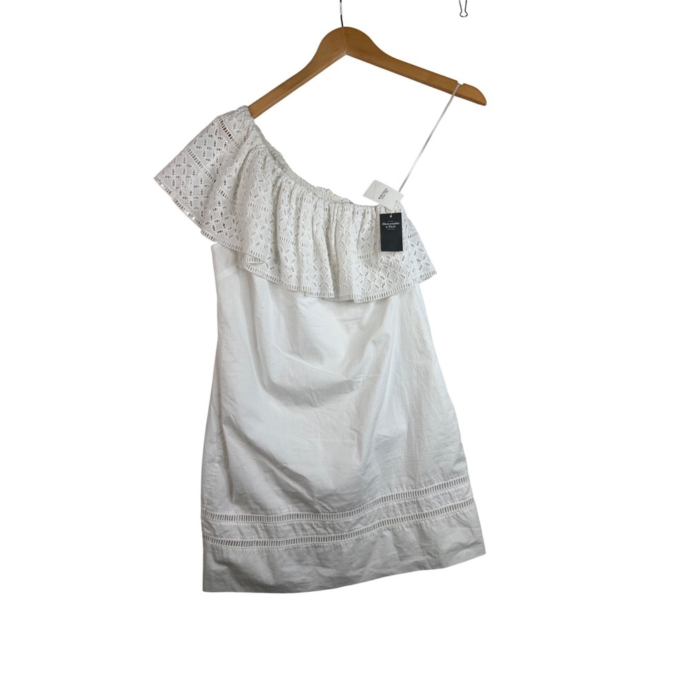 New Abercrombie & Fitch One Shoulder Mini‎ Dress size XS White